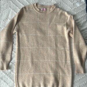 Cozy Beige Knit Sweater Dress